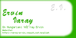 ervin varay business card